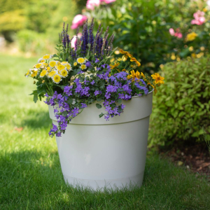 Doniczka TOLEDO z podstawką 38cm kremowa